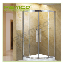 wholesale custom luxury bathroom hotel tempered glass	hexagon free standing glass screen shower door enclosure